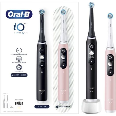 Cepillo de dientes eléctrico Braun Oral-B Io 3 Duo Set Negro y Rosa (1/5)