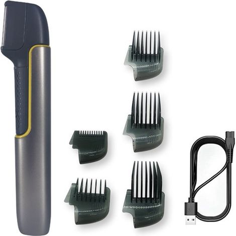 Recortadora corporal eléctrica - Afeitadora de espalda ajustable - Resistente al agua IPX6 - Recargable por USB - Unisex - Para zonas de difícil acceso - Apto para la ducha - Batería de larga duración (1/2)