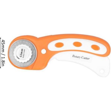 Cutter rotatif à poignée pressante - 45mm - Idéal pour tissu, cuir, papier - Outil de couture et bricolage (1/4)
