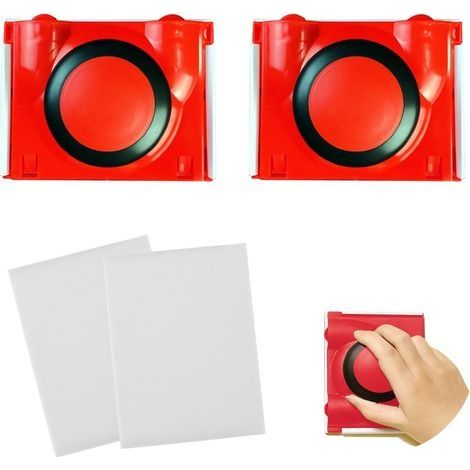 2 Pieces Paint Edger Cutter Kit, Red, Multifunctional Paint Edger Cutting Tool, Round Handle Design - Includes 2 Replacement Pads (1/5)
