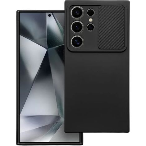 Custodia per Samsung Galaxy S24 Ultra, alloggiamento rinforzato con protezione per la fotocamera, copertura scorrevole Camshield, custodia Alogy nera (1/5)