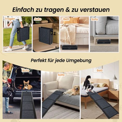 Rampe pliable pour chien 160 cm avec surface antidérapante, supporte jusqu’à 110 kg, idéale pour voiture, SUV et camion (1/5)