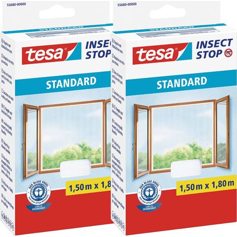 Rete antizanzare Tesa per finestre, con chiusura in velcro, colore bianco, 1,5x1,8 m (confezione da 2 pezzi) (1/2)