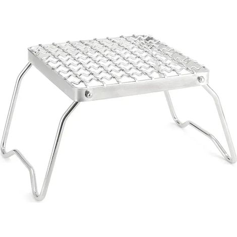 Support de barbecue portable pliable en acier inoxydable pour camping en extérieur, accessoires pour mini réchaud à gaz et barbecue au charbon de bois, réchauds de cuisson portables (1/5)