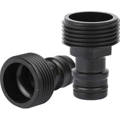 Raccord de robinet d'arrosage, raccord de tuyau d'arrosage 3/4 po, adaptateur de robinet fileté (lot de 2) (1/4)