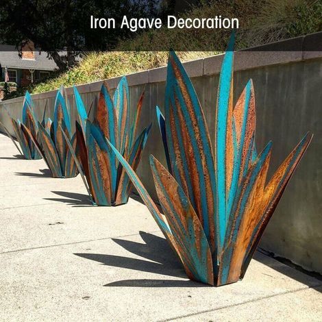 Decoration De Plante D'Agave En Metal Decoration De Maison Decoration De Fer Decoration De Jardin, 27Cm - 27Cm (1/5)