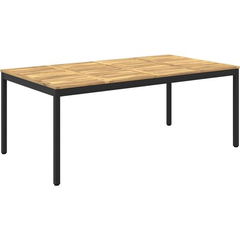 Table de dîner de jardin Blanc et noir 196 x 100,5 x 75 cm vidaXL