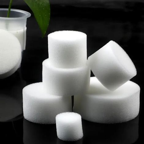 (SP25-Blanc-Q50) 50 éponges hydroponiques de qualité supérieure pour la culture hors-sol de fleurs et de légumes en intérieur, pour la culture en panier hydroponique (1/5)