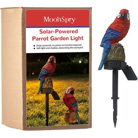 MOONSPRY Solar-Gartenleuchte in Papageienform, dekorative Außenleuchte für Rasen und Garten, mit Bewegungsmelder (1/5)
