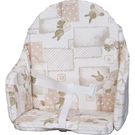 Bambisol Hochstuhlpolster beige mit Hasenmotiv