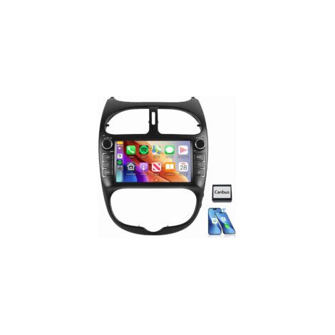 Pour PEUGEOT 206 206CC 206SW 2000-2008 Android 14 CarPlay Autoradio GPS WiFi 2+32G