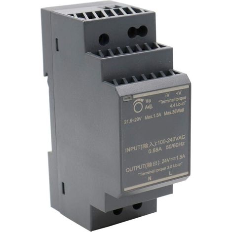 HDR-30-24 Stromschienenblock DIN 24 VDC 1,5 A 36 W (1/4)