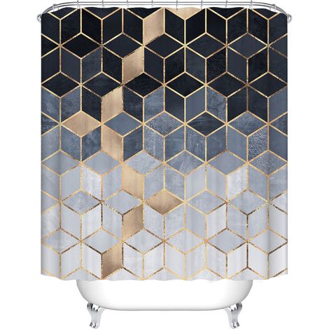 Rideau De Douche - Polyester Impermeable - Pour Salle De Bain - 180x200 cm - Gris