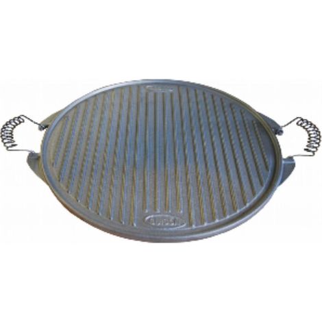 FPLUS plancha hº fundido 52 cm.redon , Plancha de asar redonda de hierro fundido.Apta para gas y leña, asas de tacto frio.Dos caras lisa y ondulada.
Facil limpieza.