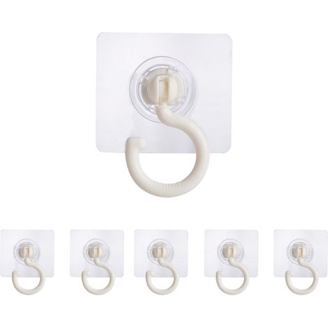 6Crochets porte-serviettes-Blanc-Peut servir à suspendre manteaux, chapeaux, etc. (1/5)