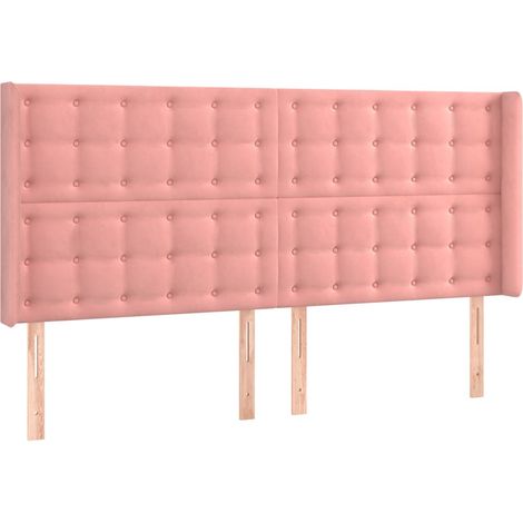 Maison Exclusive - Cabecero con orejas de terciopelo rosa 163x16x (1/5)