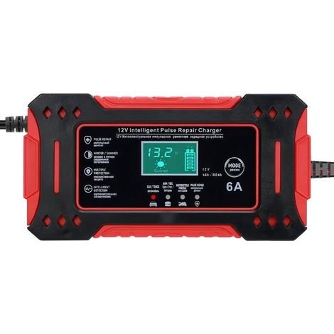 Chargeur de batterie intelligent à impulsions 12 V 6 A - Chargeur conforme aux normes européennes pour batteries au plomb-acide de voitures et de motos (1/3)