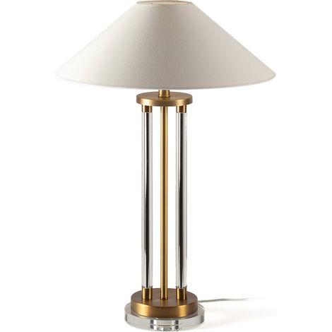 Lampe de table en verre et métal doré - Transparent et doré (1/4)