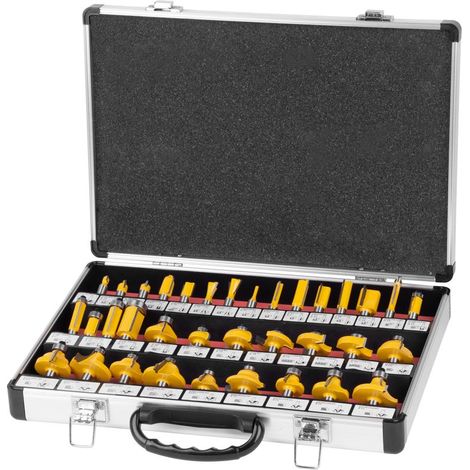 Fräser-Set für Oberfräse Strend Pro GT453, 35-teilig, im Koffer, für Holz, 8 mm (1/2)