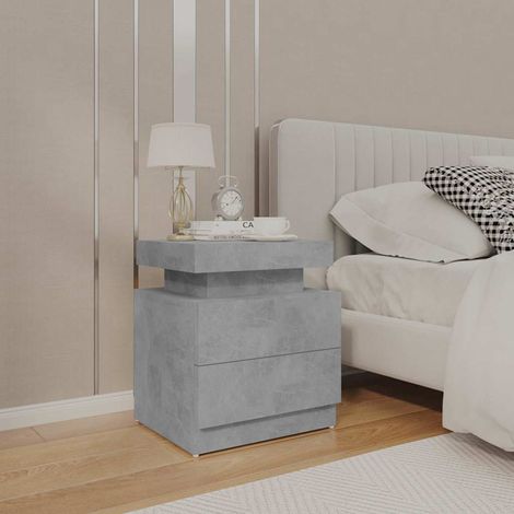 Table de chevet flottante-Table de nuit Gris béton 45x35x52 cm Bois d'ingénierie 936454 (1/5)