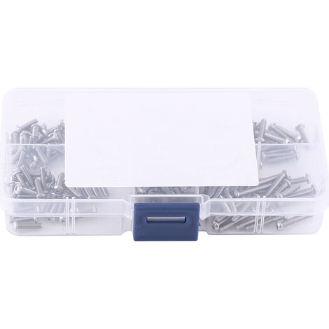 Kit d'assemblage de vis 180pcs M2.5 en acier inoxydable SS304 tête bombée hexagonale - résistance à la corrosion, emballage transparent (1/5)
