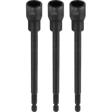 3 pcs Douille Visseuse A Choc 1/2" douille 6 pans L 5,91" (150mm) (1/5)