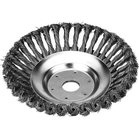 Rundbürste für Freischneider, 6"-Bürstenkopf für Garten- und Landwirtschaftsgeräte, 150 x 25,4 mm, Vollstahldrahtscheibe, Schneidaufsatz für Rasenmäher (15 cm) (1/5)