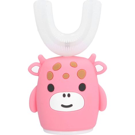 Brosse à dents électrique en forme de U, automatique et ultrasonique, pour enfants, pour toute la bouche, rose (1/5)