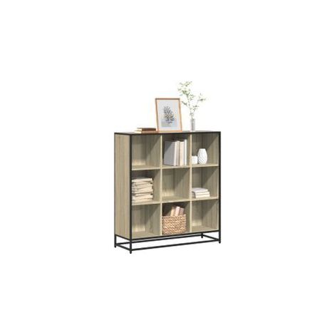 Bibliothèque chêne sonoma 97,5x33x107,5 bois ingénierie métal (1/5)