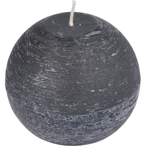 Bougie Boule Ø10 x H9 cm Rustique Noir