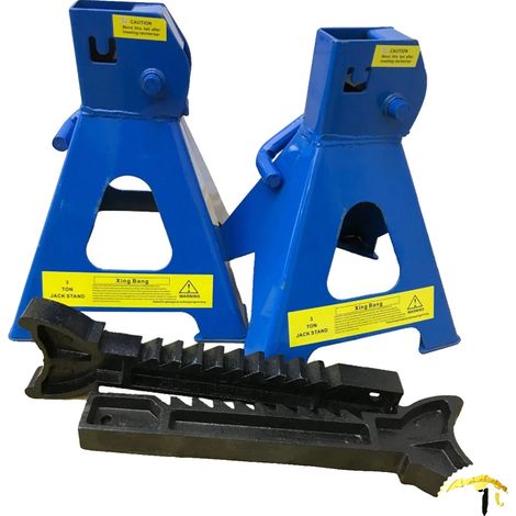 Supports d'essieu, matériau en acier, hauteur réglable de 29 à 43 cm, capacité de charge de 3 tonnes, grande base stable, système de verrouillage de sécurité (1/5)