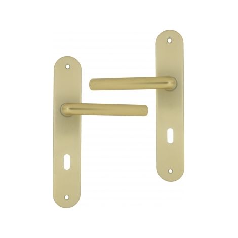 Ouvre&Déco – 2 poignées de porte TIGNES entrée de clé, aluminium F2 entraxe 195 mm