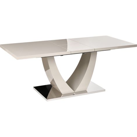 Tavolo da pranzo moderno allungabile con piano rettangolare in MDF 160/200 x 90 cm Sala da pranzo Cucina Beige chiaro Merran (1/5)