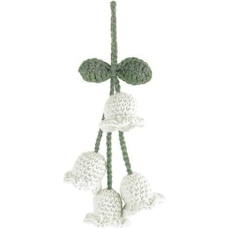 Compatible avec les décorations de rétroviseur suspendues, les jolis accessoires de voiture pour femmes, le pendentif de voiture en forme de cloche tissé à la main (blanc). (1/5)