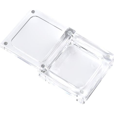 Boîte à bijoux en acrylique transparent avec couvercle en verre pour colliers, bagues, boucles d'oreilles, style moderne, 10 x 8 cm (6 x 6 cm) (1/5)