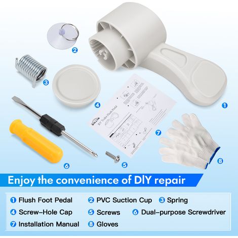 RV toilet foot-operated flush pedal compatible with Dometic 300-321 motorhome (1/4)