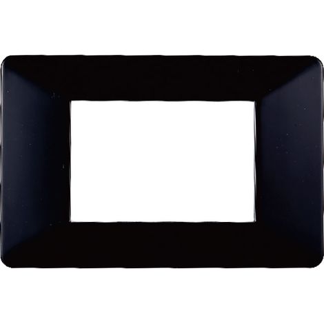 Placca compatibile Vimar Plana 3 moduli plastica colore nero Ettroit EV83302 (1/4)