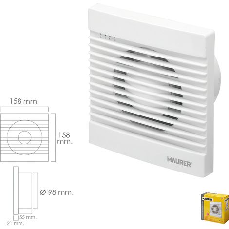 Badezimmer-Rauchabzug 13 Watt. Auslass-Ø 98 mm.