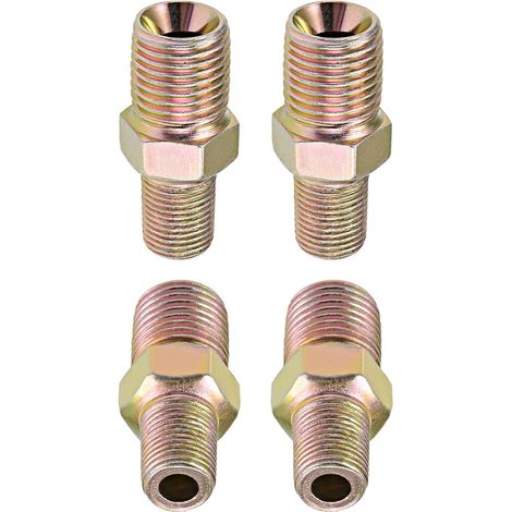 Raccord de Tuyau Réducteur Mâle 1/8 Npt x 1/4 Bsp - Lot 4 Convient pour la Connexion Tuyaux Connecteurs Mamelons Hexagonaux en Acier Au Carbone Cuivre (1/5)