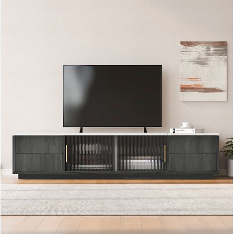 mobile tv 160 cm grigio effetto marmo con cassetti OKMYHOME (1/5)