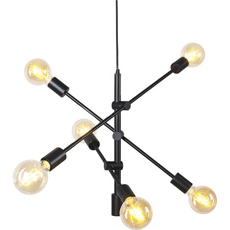 Industrial Pendant Light Black 6 Lights - Sydney