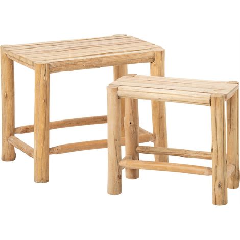 Set de 2 socles en bois naturel - naturel (1/5)