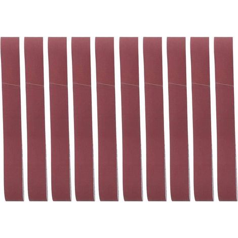 10 Pièces Bande Abrasive 740 x 40 mm, Bandes Abrasives en Tissu 60, 120, 240, 400, 600 Grains, Bande de Ponçage pour Ponceuse à Bande et Meuleuse et Polissage (240 Grit), Bandes (1/4)