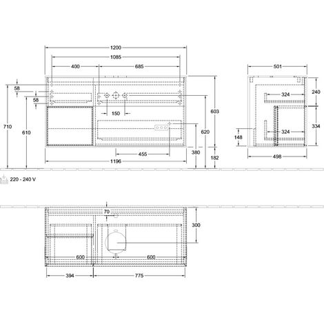 Villeroy & Boch G821HJGK Armoire sous lavabo Finion G82