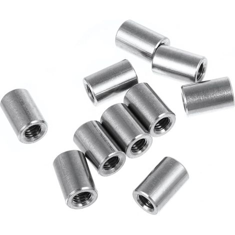 Écrous cylindriques M6 en acier inoxydable, lot de 10 (1/5)
