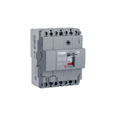 Disjoncteur boîtier moulé x160 4P 18kA 125A fixe HAGER HDA126L (1/2)