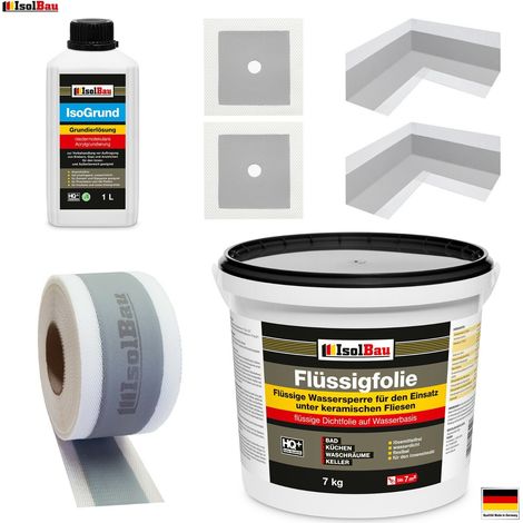 Dichtset für Dusche Bad Abdichtung Dichtband Flüssigfolie 7 kg Isogrund (1/5)