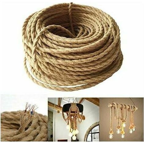 10 m langes LED-Beleuchtungskabel, 2-adriges Vintage-Beleuchtungskabel, kupferbeschichteter Draht, geflochtenes Retro-Industrieseil für DIY-Pendelleuchten (1/5)