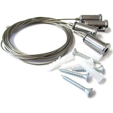 Kit Staffe Fissaggio a Sospensione Per Pannello Led 120x30 60x60 SV6059 SV6012 e Per Profilo Alluminio BA1814