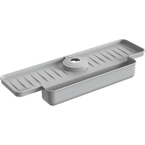 Tapis de Robinet pour évier de Cuisine en Silicone avec Porte-éponge, antidérapant, séchage Rapide, pour Cuisine, Salle de Bain (Gris) Tapis de Robinet pour évier de Cuisine (1/4)